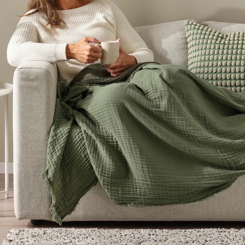 Cozy Green Throw Blanket